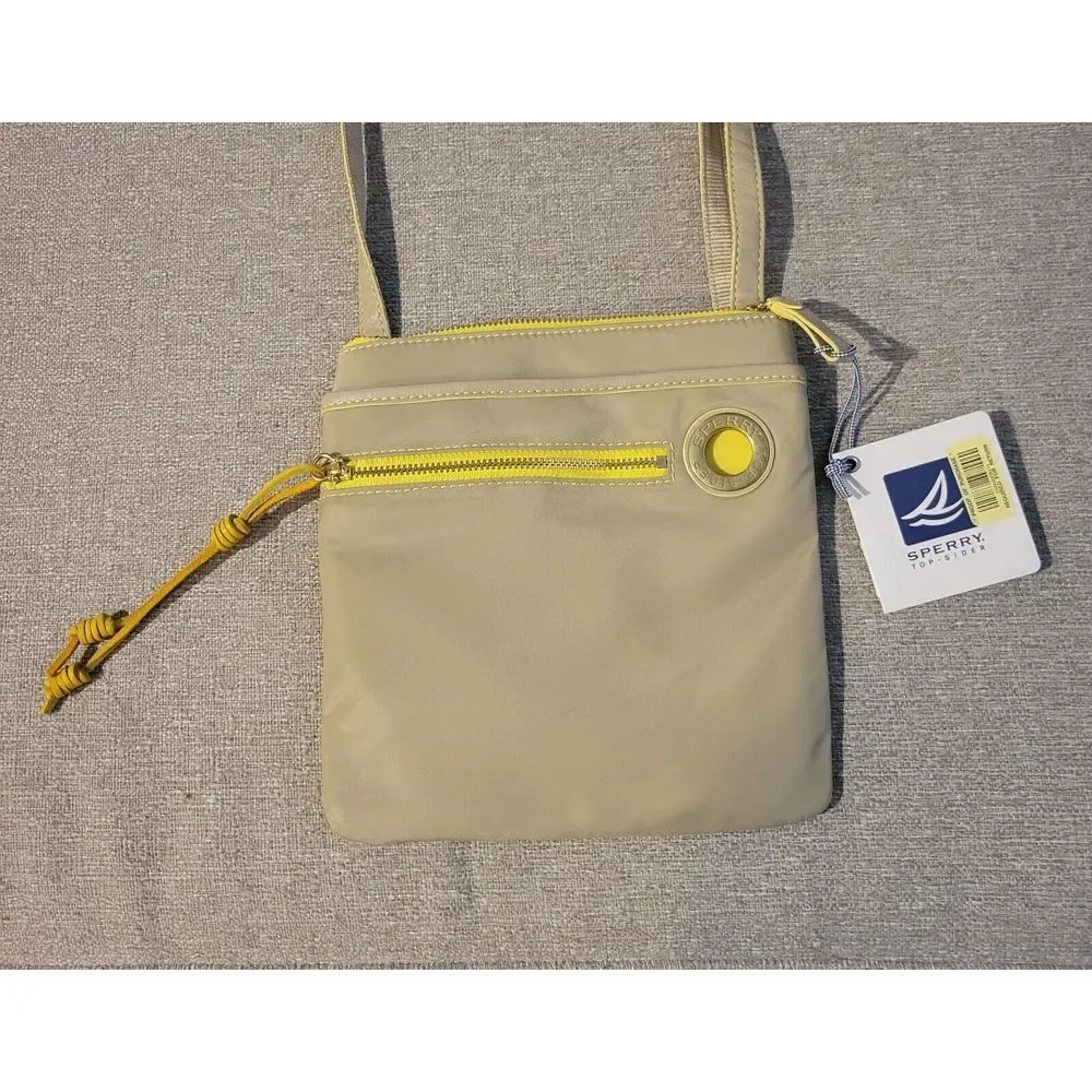 SPERRY Top-Sider Nylon Purse Leather Hardware Crossbody Bag‎ New